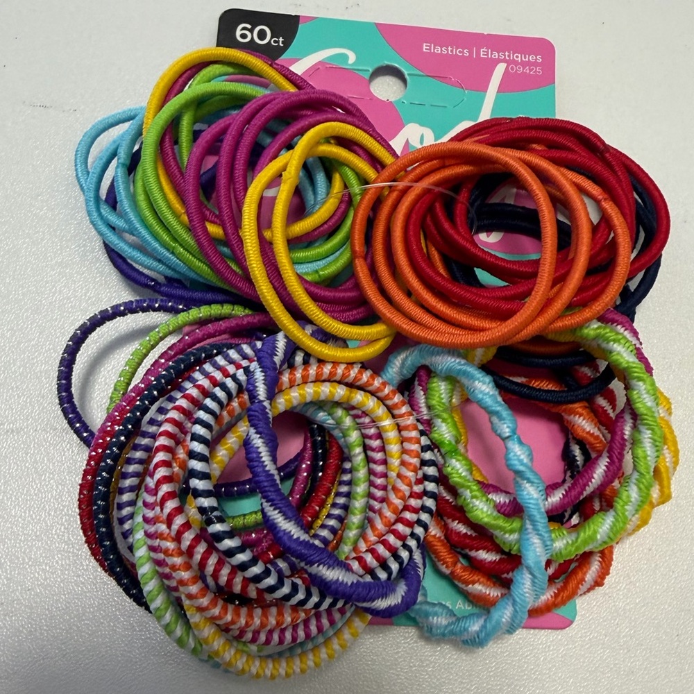 Kids Multicolor 60ct Hair Elastics Pack